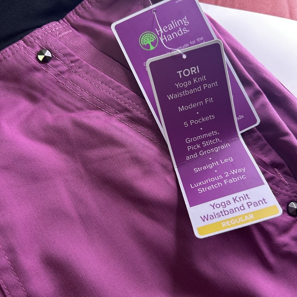 Healing Hands Purple Label Women's Scrubs Tori Pant 9133 Mulberry 3XL 0004 - Picture 3 of 3